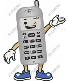 Funny cartoon mobile phone