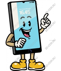 Cheerful character of a smartphone