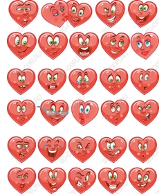 A set of animated expressions of the heart