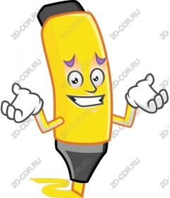 Cheerful yellow token-character