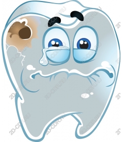 Sad tooth cartoon
