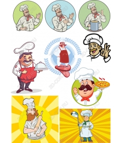 Set chef: playful cliparts