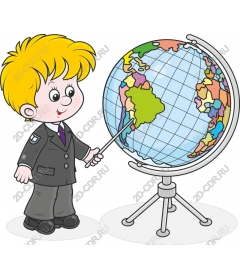  Curious boy with globe