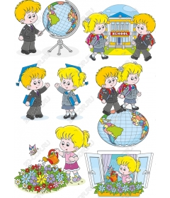 Set clipart "School adventures"