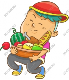  Happy child with food
