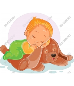  Adorable sleeping baby and the dog