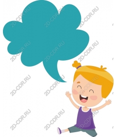  Joyful girl with speech bubble