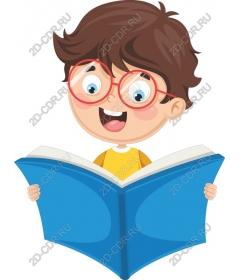  Joyful boy reads