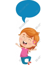 Funny girl with a customizable speech bubble