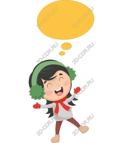 Funny girl with a personal bubble of thoughts