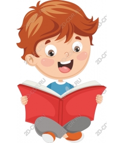  Joyful boy reads