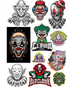 Set of clowns - Creepy and bizarre s