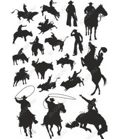 A set of cowboys and the Wild West