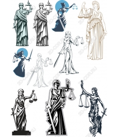 Set on the theme of justice - set clipart "Lady Justice"