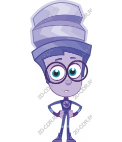 Quirky character with glasses