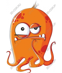  Colorful fancy orange octopus