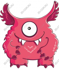  Cute pink one-eyed monster