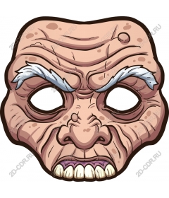 Grotesque mask of an old man