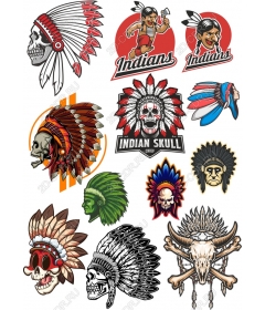 Set clipart "Indian chief" — high quality