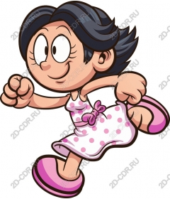 Playful girl in polka dots