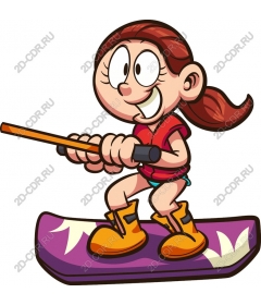  Bright girl a wakeboard