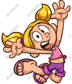 Playful cartoon girl