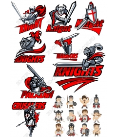 A set of "Medieval knights and warriors"