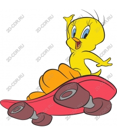  Bright bird-skateboarder