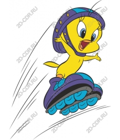  Bird on roller skates