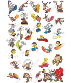 Animated collection of cartoons about skating