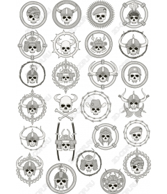 Set Of Warriors Skull