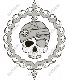 Rebel skull with the bandana and eye patch
