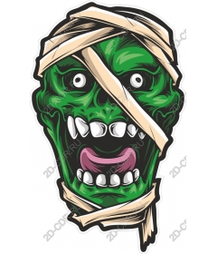 The head of the green zombie, possessed by ghosts