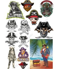 Set of pirate clipart - set