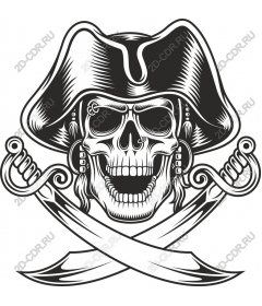 Pirate skull with crossed swords