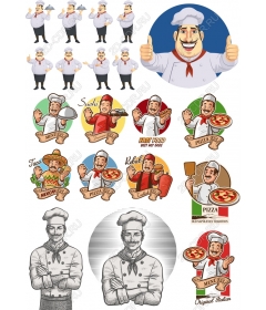 A set of "chef" — a cooking clipart