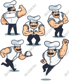 The set of actions muscular cooks