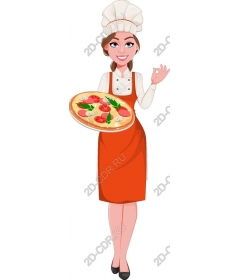 Funny chef pizza