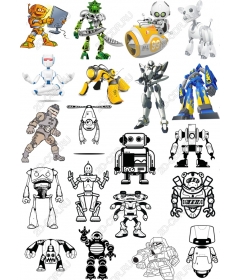 Set of cliparts robots - s
