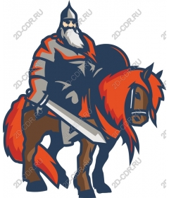 Heroic knight on horseback