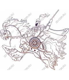 Heroic knight on horseback