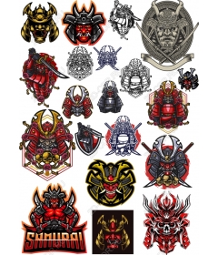 Set of samurai warriors