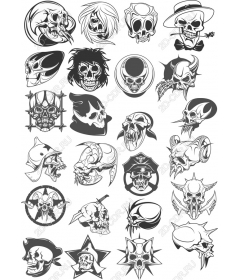 Set of skulls - 36 unique