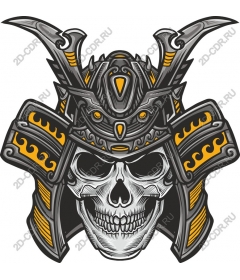 Work with a skull samurai
