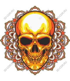  Bright mandala with skull