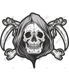 Gothic skull with crossed braids