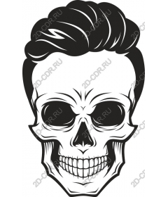 Stylish skull with Pompadour
