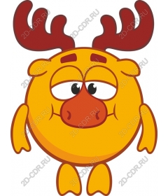 Playful cartoon animals with horns