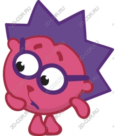 Bright pink prickly character