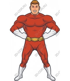 Dynamic muscular superhero
